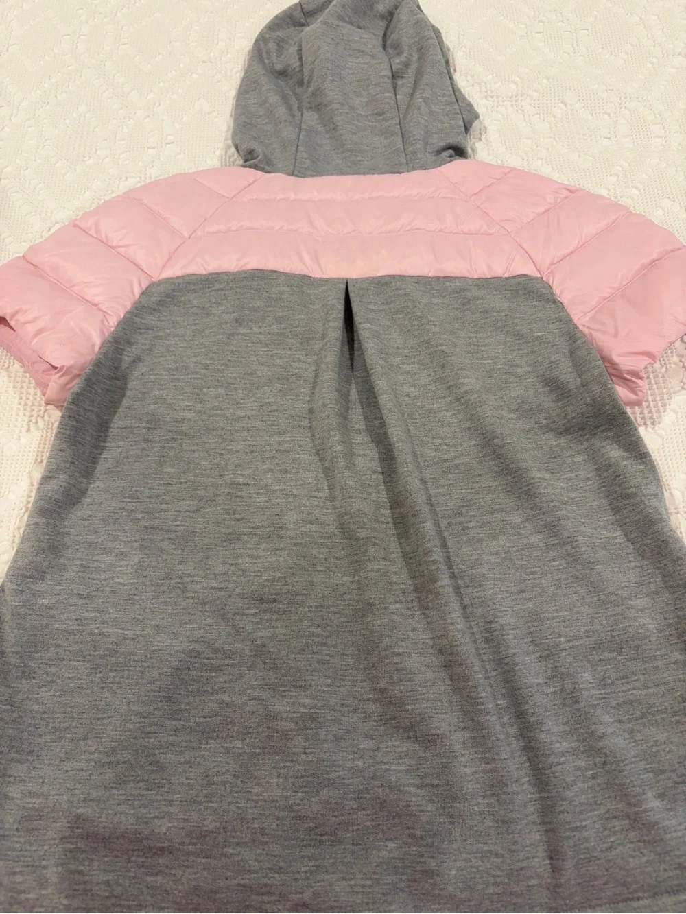 MY ANORAK Light Pink and Grey Puffer Jacket